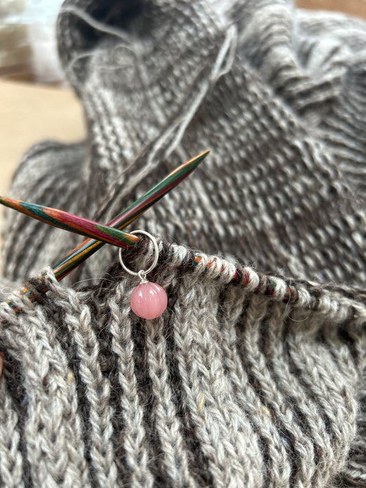 Maskemarkør “græskarskåret” pink agat